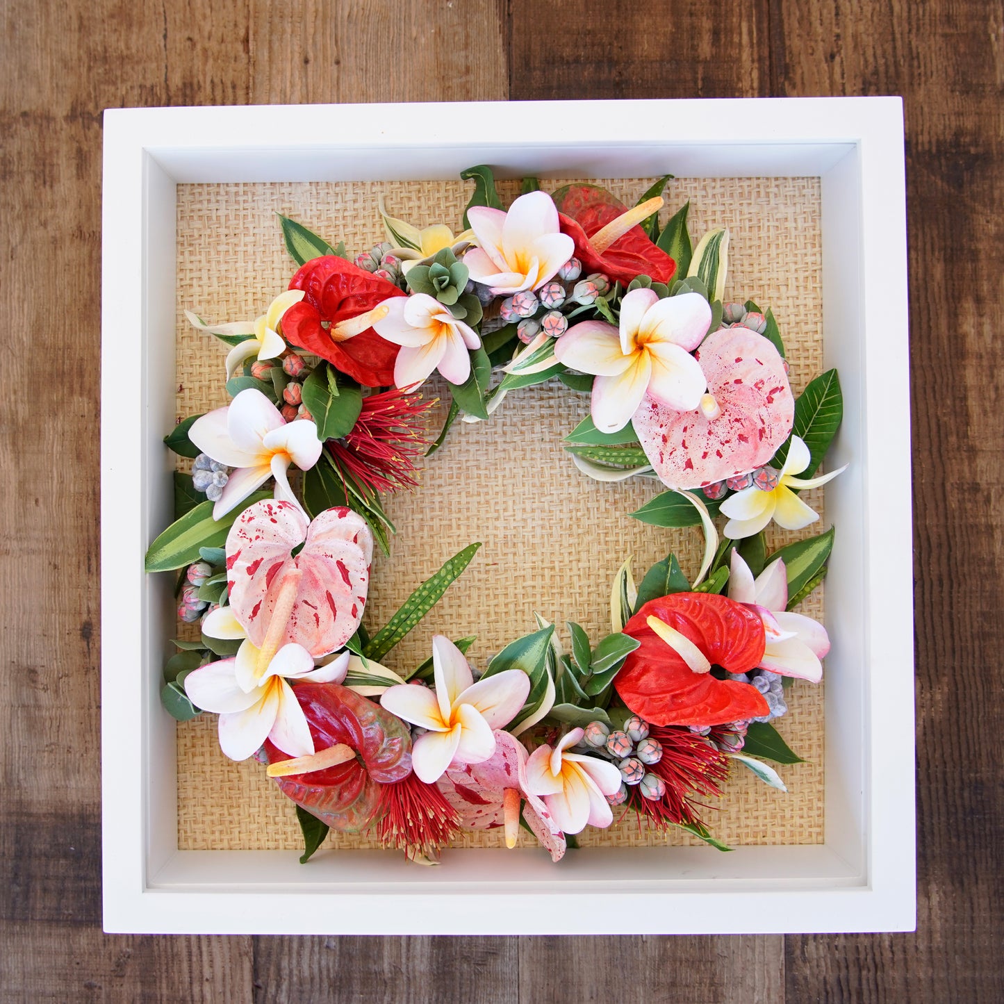 Shadow Box Tropical Flowers